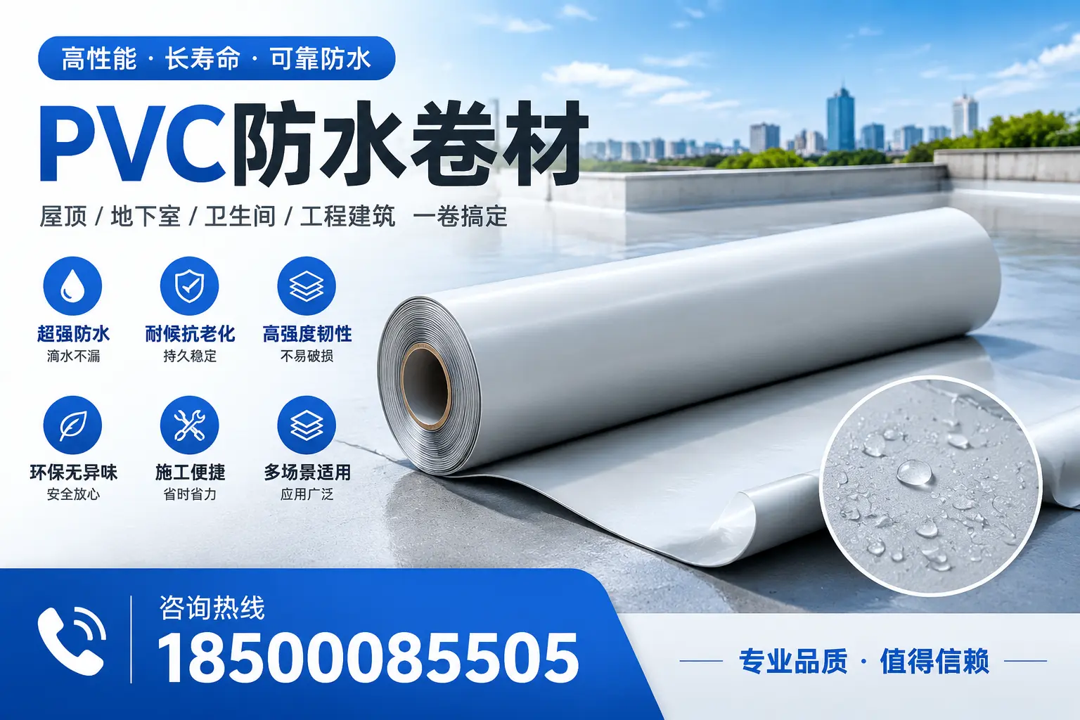 PVC防水卷材的防水效果评测，适合贵阳的科学依据